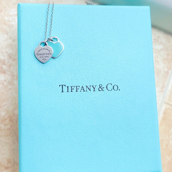 Jewelry | Tiffany Blue Double Heart Tag 